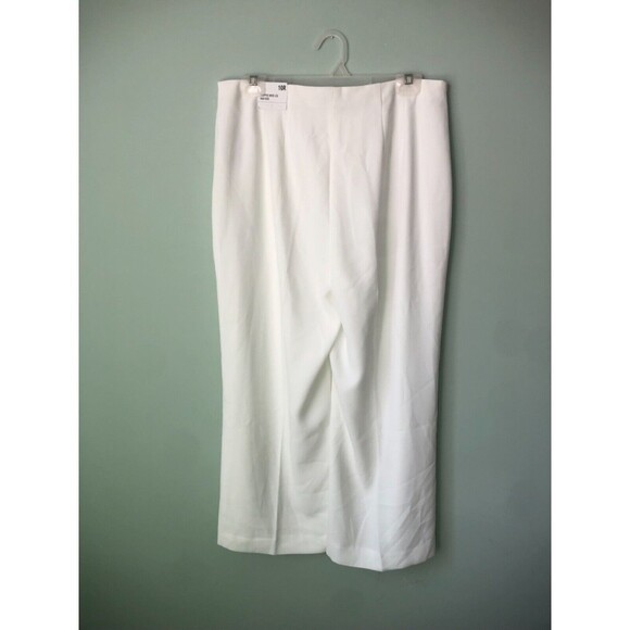 NWT EXPRESS Cropped Wide Leg High Rise Pant White - Picture 2 of 3